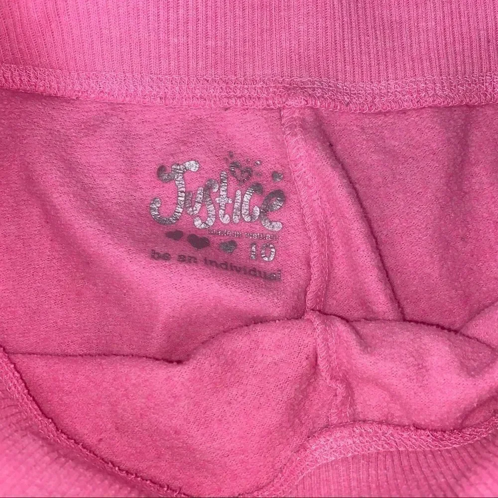 Justice pink sweatpants w/rhinestones size 10 girl
